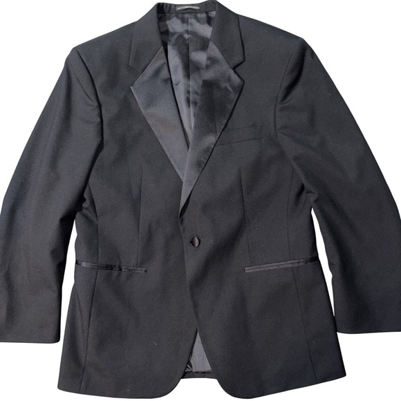 Neil Allyn Tuxedo Blazer 38S Satin‎ Lapels 100% Wool Formal Wedding